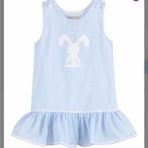 Lil Cactus Blue Striped Girls Dress with Bunny Design NWT